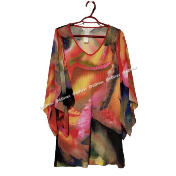 Gorgeous Colourful Tunics Tops Blouse Butterfly Sleeves XS, S, M, L, XL - NEW ! - Picture 5 of 10